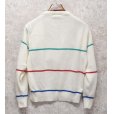 画像3: USA製【Lacoste】ラコステ【白ｘ緑青赤ライン入り】【アクリルセーター】【レディース古着】【サイズＬ】<br> (3)