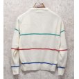 画像3: USA製【Lacoste】ラコステ【白ｘ緑青赤ライン入り】【アクリルセーター】【レディース古着】【サイズＬ】<br> (3)