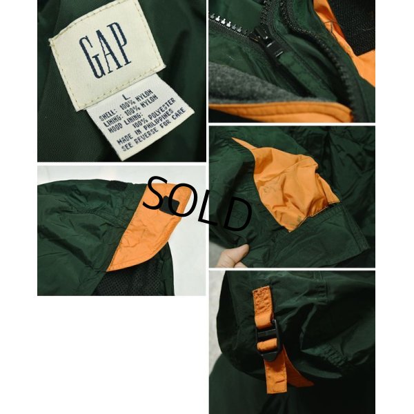 画像2: 【ビンテージ】【ＧＡＰ】オールドギャップ【深緑×オレンジ】【ナイロン】【フルジップパーカー】マウンテンパーカー【サイズＬ】 