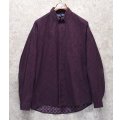 【USA製】【ビンテージ】【BON HOMME】【ワイン】【小紋柄】【ボタンダウンシャツ】【コットンシャツ】【サイズＬ】 