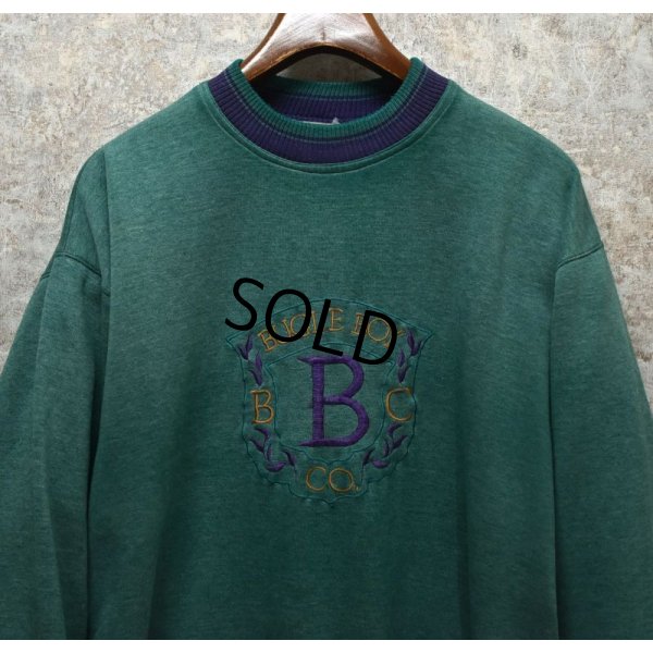 画像4: 【ビンテージ】【BUGLE BOY COMPANY】【緑ｘ紫リブ】【ロゴ刺繍】【スウェット】【サイズＸＬ】 