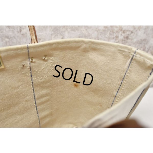 画像8: 【ビンテージ】【L.L.bean】【L.L.ビーン】【白×青】【レザーハンドル】【キャンバストートバッグ】 