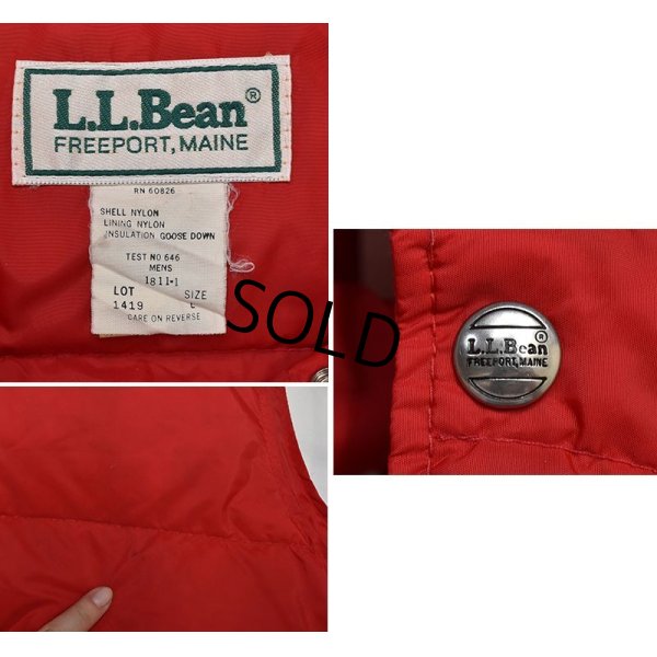 画像2: 【ビンテージ】【L.L.bean】【L.L.ビーン】赤【ダウンベスト】【サイズＬ】 