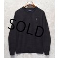 新品未使用【ラルフローレン】POLO RALPH LAUREN【チャコールグレー】【前Ｖ】【コットンセーター】【サイズＬ】 