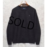 新品未使用【ラルフローレン】POLO RALPH LAUREN【チャコールグレー】【前Ｖ】【コットンセーター】【サイズＬ】 