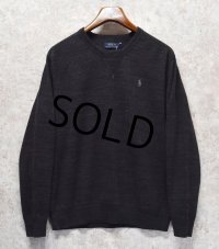 新品未使用【ラルフローレン】POLO RALPH LAUREN【チャコールグレー】【前Ｖ】【コットンセーター】【サイズＬ】 