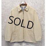 【フランス製】ビンテージ【NEWMAN】【ベージュｘギンガムチェック】【リバーシブル】【レディース】【ジップアップブルゾン】【42Ｆ】 