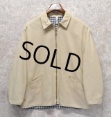 【フランス製】ビンテージ【NEWMAN】【ベージュｘギンガムチェック】【リバーシブル】【レディース】【ジップアップブルゾン】【42Ｆ】 