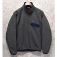 画像1: 【パタゴニア】patagonia【グレー×紺】シンチラフリース【スナップＴ】プルオーバー 25580【サイズＸＳ】<br> (1)