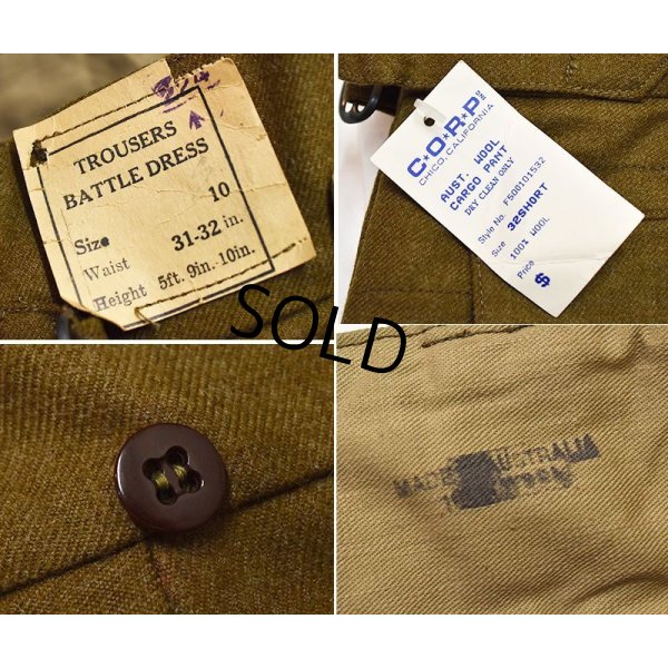画像3: 程度良好！【ビンテージ】【オーストラリア軍】【ブラウン】バトルドレス【ウールトラウザーズ】グルカパンツ【W31-32】 