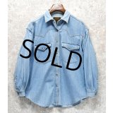 【ビンテージ】【エディーバウアー】【デニムウエスタンシャツ】【コットンシャツ】レディース古着【サイズＭ】 