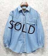 【ビンテージ】【エディーバウアー】【デニムウエスタンシャツ】【コットンシャツ】レディース古着【サイズＭ】 