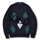 【程度良好!!】【イタリー製】【ビンテージ】【TRICOTS ST.RAPHAEL】【紺ｘ緑ｘ白】【アーガイルセーター】【サイズM】  