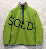 【パタゴニア】patagonia【黄緑ｘ紺】【シンチラフリース】【プルオーバー 】【Kid's XL】【レディースＳ程度】 
