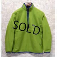 【パタゴニア】patagonia【黄緑ｘ紺】【シンチラフリース】【プルオーバー 】【Kid's XL】【レディースＳ程度】 