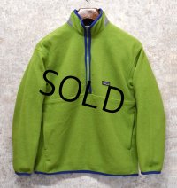 【パタゴニア】patagonia【黄緑ｘ紺】【シンチラフリース】【プルオーバー 】【Kid's XL】【レディースＳ程度】 