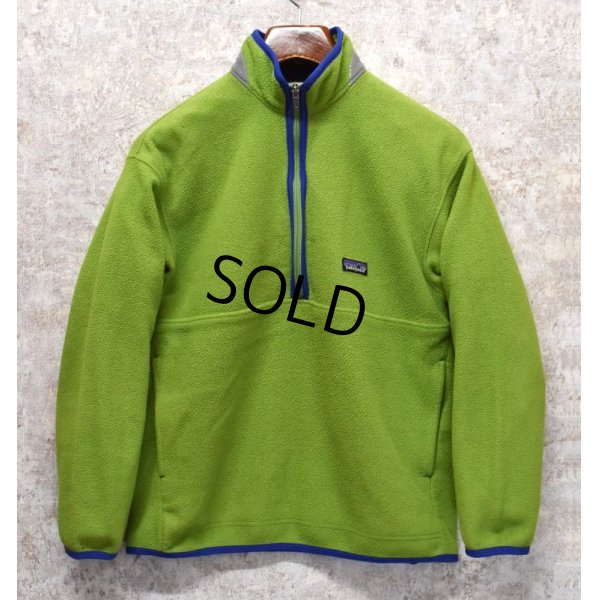 画像1: 【パタゴニア】patagonia【黄緑ｘ紺】【シンチラフリース】【プルオーバー 】【Kid's XL】【レディースＳ程度】 