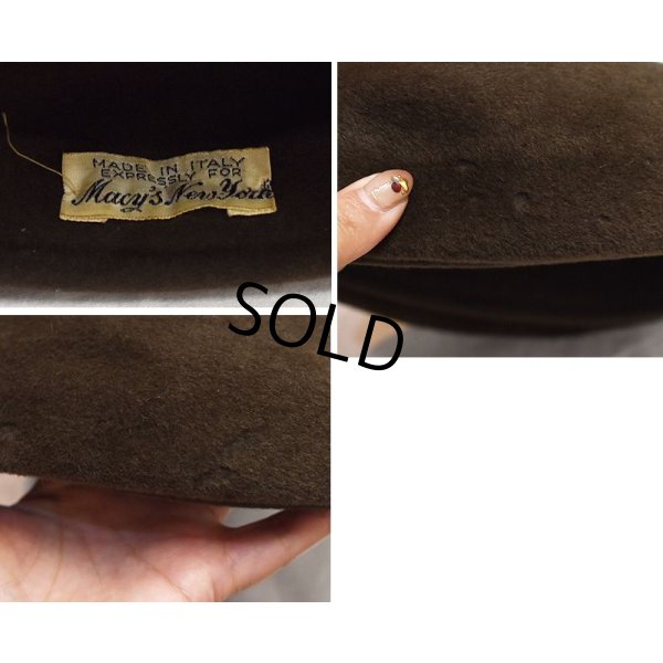 画像2: イタリー製【ビンテージ】【Macy's New York】【ブラウン】【ベレー帽】【7 1/8】【５7.５ｃｍ程度】 