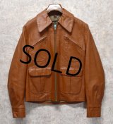 70's【ビンテージ】【Sears】【シアーズ】【ライトブラウン】【レザージャケット】【サイズM程度】 