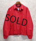オールド【ラルフローレン】【RALPH LAUREN】【赤】コットン【ジップアップブルゾン】【サイズＬ】 