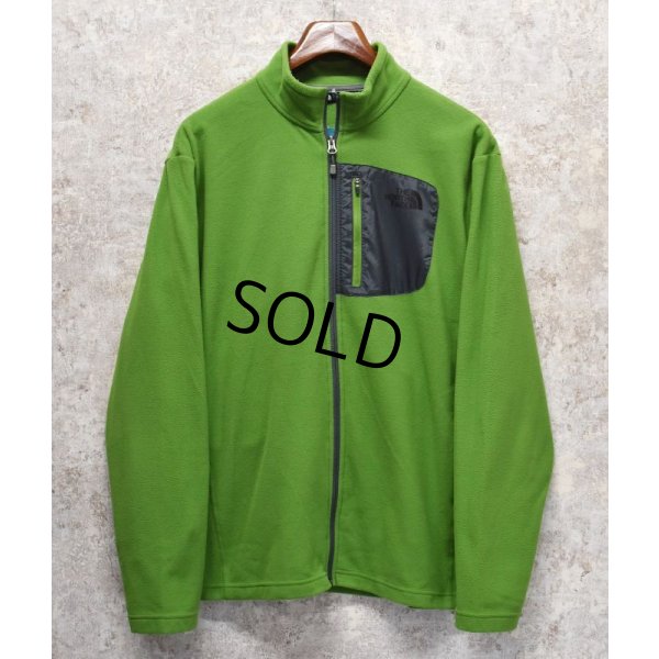 画像1: 【ノースフェイス】【the north face】【黄緑ｘグレー】【フルジップフリースジャケット】【サイズＬ】 