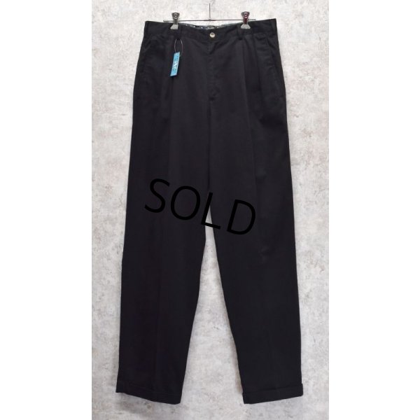 画像4: 90's【ビンテージ】【THE MENS COMPANY】【黒】【ブラック】【２タックコットンパンツ】【33×34】 