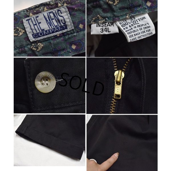 画像3: 90's【ビンテージ】【THE MENS COMPANY】【黒】【ブラック】【２タックコットンパンツ】【33×34】 