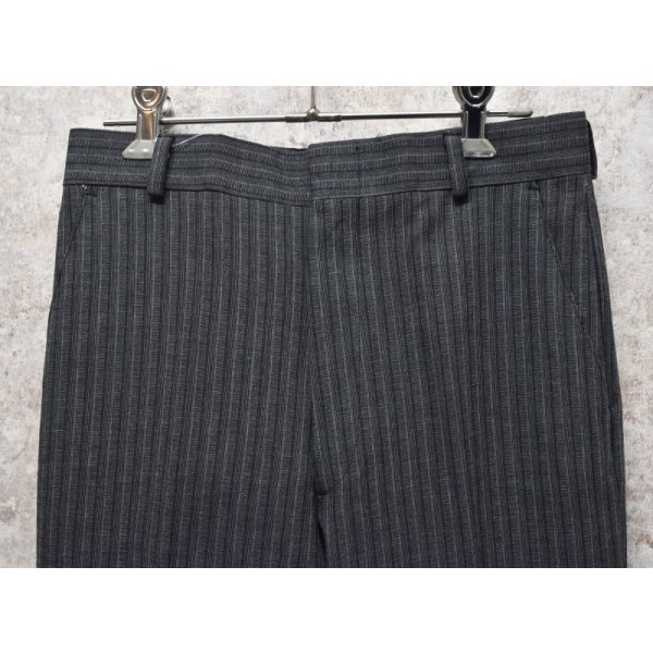 画像6: 90's【ＵＳＡ製】【デッドストック】【ビンテージ】【ZACARI】ザカリ【ポリエステル ☓ レーヨンスラックス】チャコールグレー ストライプスラックス 【２８×３６】 