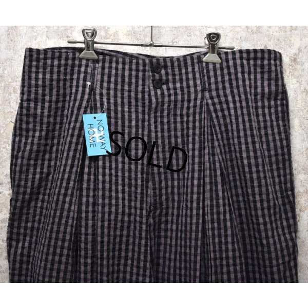 画像5: 【DOSHA】【紫Ｘ黒】【シアサッカー】【タック入りコットンパンツ】【タック入りコットンスラックス】【36Ｘ33】 