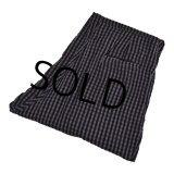 【DOSHA】【紫Ｘ黒】【シアサッカー】【タック入りコットンパンツ】【タック入りコットンスラックス】【36Ｘ33】 
