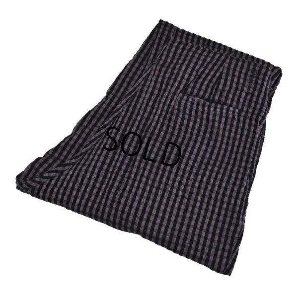 画像1: 【DOSHA】【紫Ｘ黒】【シアサッカー】【タック入りコットンパンツ】【タック入りコットンスラックス】【36Ｘ33】 