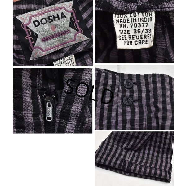画像3: 【DOSHA】【紫Ｘ黒】【シアサッカー】【タック入りコットンパンツ】【タック入りコットンスラックス】【36Ｘ33】 