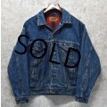 【USA製】ビンテージ【LEVI'S】【リーバイス】【70417-0814】【赤ｘ黒チェックライニング付き】【デニムジャケット】【サイズＭ】 
