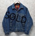 【USA製】ビンテージ【LEVI'S】【リーバイス】【70417-0814】【赤ｘ黒チェックライニング付き】【デニムジャケット】【サイズＭ】 