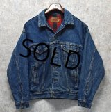 【USA製】ビンテージ【LEVI'S】【リーバイス】【70417-0814】【赤ｘ黒チェックライニング付き】【デニムジャケット】【サイズＭ】 