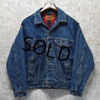 【USA製】ビンテージ【LEVI'S】【リーバイス】【70417-0814】【赤ｘ黒チェックライニング付き】【デニムジャケット】【サイズＭ】 