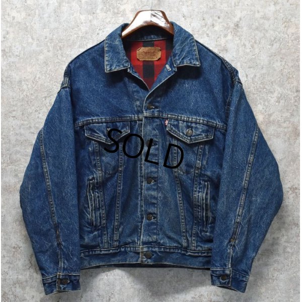 画像1: 【USA製】ビンテージ【LEVI'S】【リーバイス】【70417-0814】【赤ｘ黒チェックライニング付き】【デニムジャケット】【サイズＭ】 