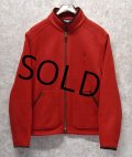 【RALPH LAUREN】【ラルフローレン】【赤】【レザートリム】【フリースジャケット】【サイズＬ】  
