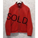 【RALPH LAUREN】【ラルフローレン】【赤】【レザートリム】【フリースジャケット】【サイズＬ】  