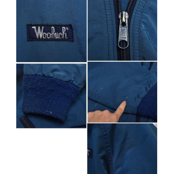 画像3: 80’s【USA製】ビンテージ【Woolrich】ウールリッチ【紺x緑】【フリース裏地】【ナイロンブルゾン】【レディースＬ】 