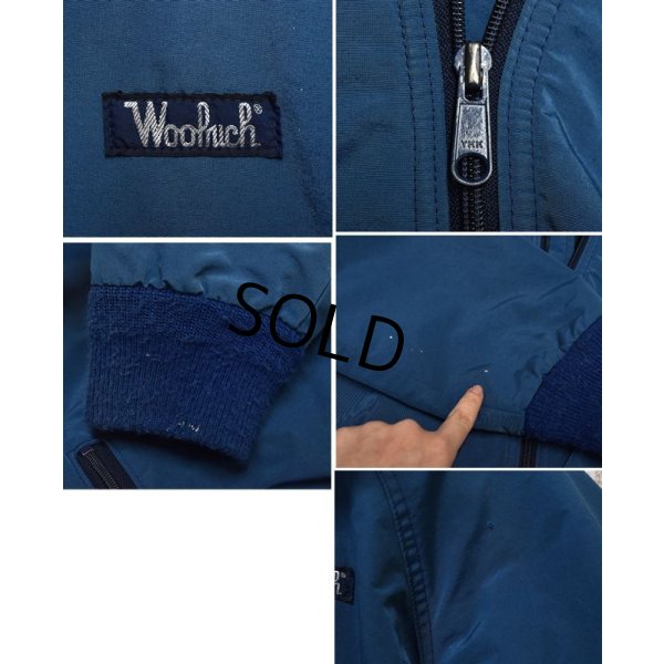 画像3: 80’s【USA製】ビンテージ【Woolrich】ウールリッチ【紺x緑】【フリース裏地】【ナイロンブルゾン】【レディースＬ】 