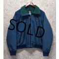 80’s【USA製】ビンテージ【Woolrich】ウールリッチ【紺x緑】【フリース裏地】【ナイロンブルゾン】【レディースＬ】 