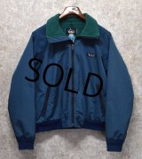 80’s【USA製】ビンテージ【Woolrich】ウールリッチ【紺x緑】【フリース裏地】【ナイロンブルゾン】【レディースＬ】 