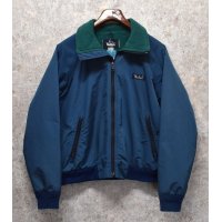 80’s【USA製】ビンテージ【Woolrich】ウールリッチ【紺x緑】【フリース裏地】【ナイロンブルゾン】【レディースＬ】 