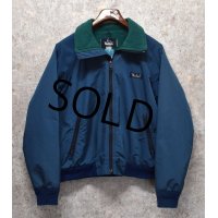 80’s【USA製】ビンテージ【Woolrich】ウールリッチ【紺x緑】【フリース裏地】【ナイロンブルゾン】【レディースＬ】 