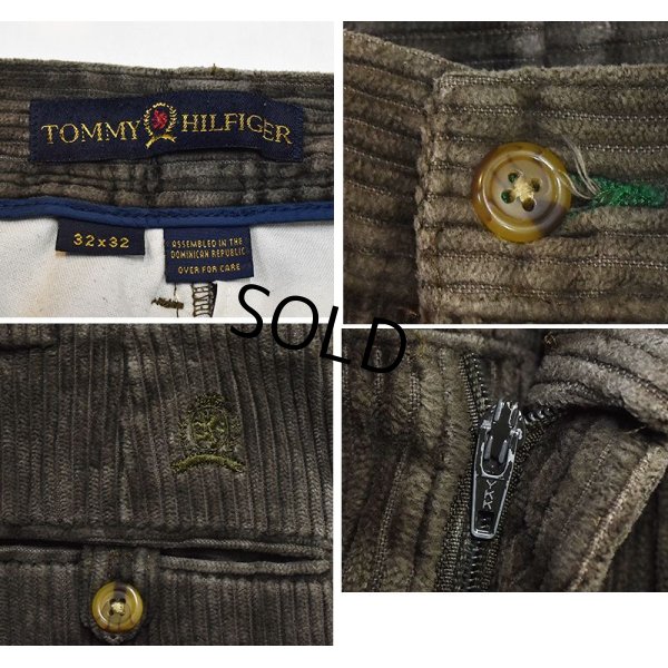 画像3: 【トミーヒルフィガー】【TOMMY HILFIGER】【カーキグリーン】【太畝】２タック【コーデュロイパンツ】【32×32】 