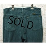 【USA製】ビンテージ【ラングラー】【wrangler】緑【コーデュロイスラックス】コーデュロイパンツ【ｗ33】 