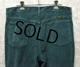 【USA製】ビンテージ【ラングラー】【wrangler】緑【コーデュロイスラックス】コーデュロイパンツ【ｗ33】 