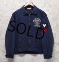 【ビンテージ】【U.S.NAVY】【Dan River】【U.S.S.WALDO COUNTY】【紺】【ジップアップジャケット】【サイズM】 
