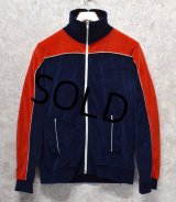 イングランド製【英国製】【ビンテージ】【BHS】【紺×赤】ベロアジャージ【トラックジャケット】【サイズM】 